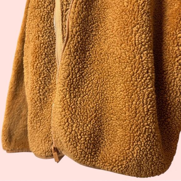 PINK Victoria's Secret Brown Teddy Sherpa Full Zip Jacket Women's Size L - Picture 3 of 7